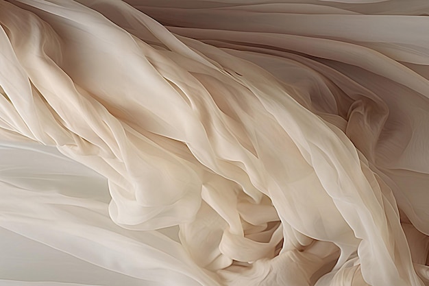 Foto de tela de seda neutra beige telas de gasa de abstracción multicapa