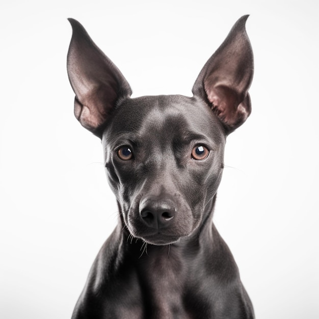 Foto del terrier sin pelo americano aislado en el fondo blanco