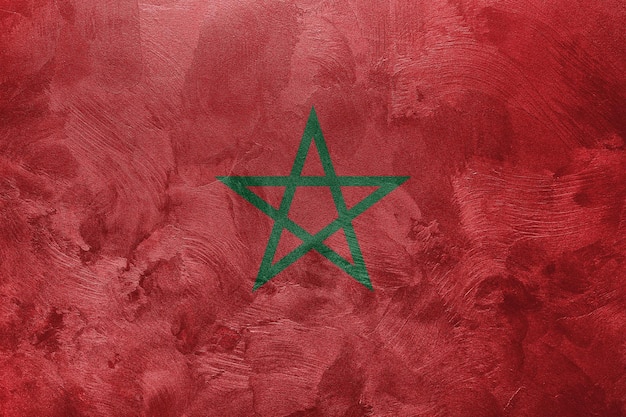 Foto texturizada de la bandera de Marruecos