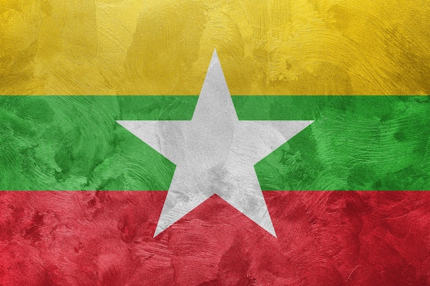 Foto texturizada de la bandera de Myanmar