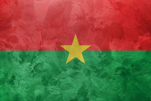 Foto texturizada da bandeira de burkina faso