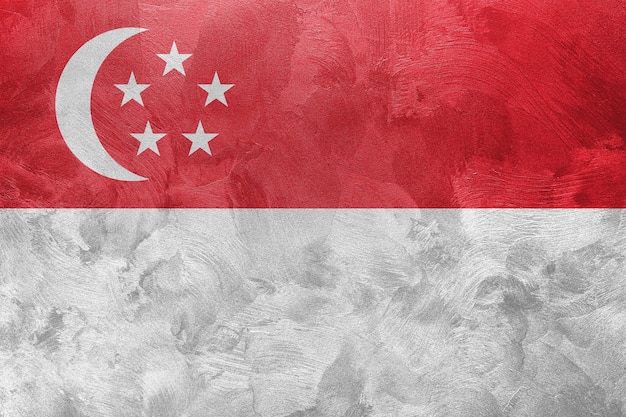 Foto texturizada da bandeira de singapura