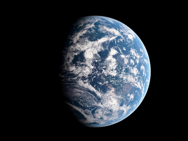 Una foto de la tierra con la luna de fondo