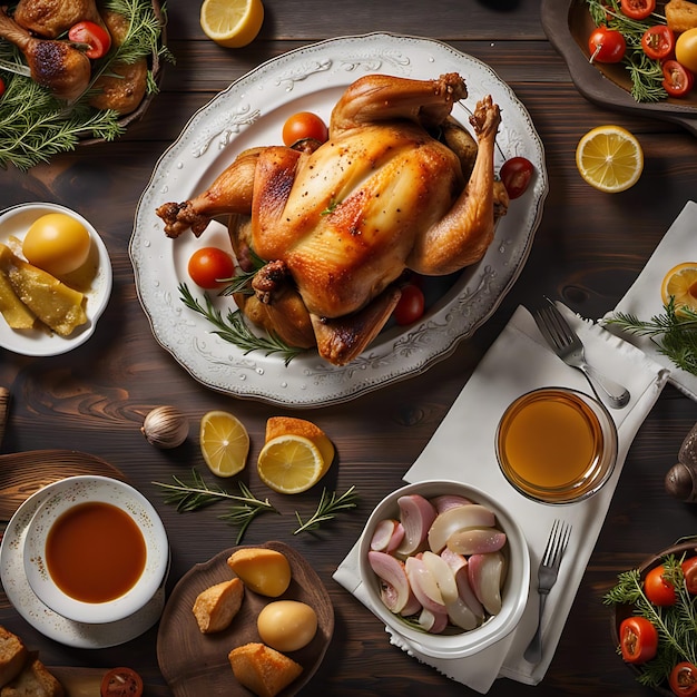 foto de una toma extrema de pollo completo Generada por IA