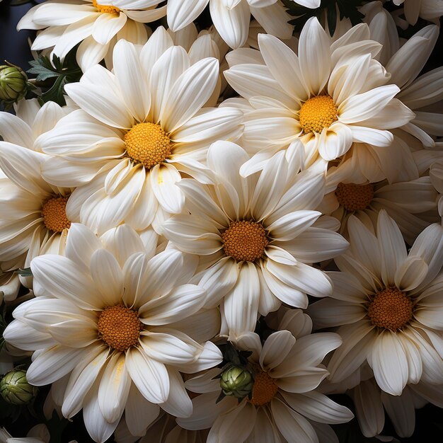 Foto Top View Of White Daisies Hintergrundbild Desktop-Wallpaper Hintergründe Hd