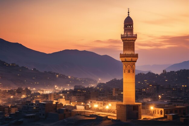 Foto de la torre islámica árabe