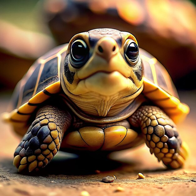 Foto de una tortuga linda en el bosque