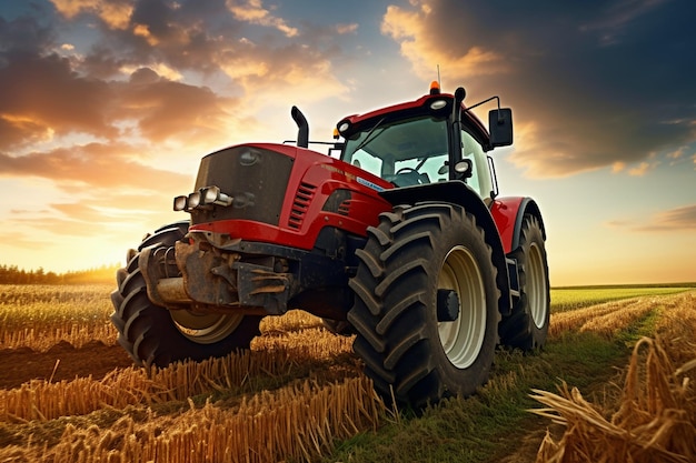 foto tractor máquina agrícola para cultivar el campo