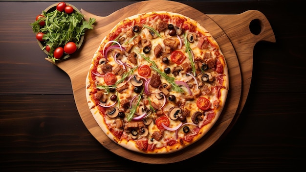 Foto traditioneller supreme Pizza isoliert auf weißem Hintergrund, erzeugt von KI