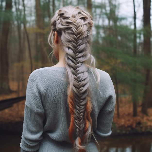 Foto foto de las trenzas de cola de pez