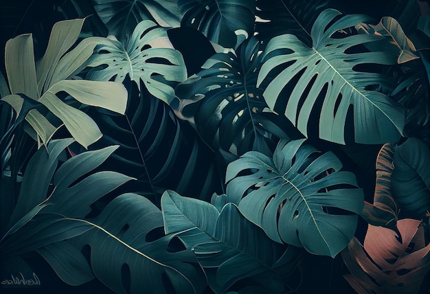 Foto tropical hojas fondo selva selva plantas fondos de pantalla Generar Ai