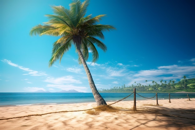 foto tropical de una isla desierta con cocoteros