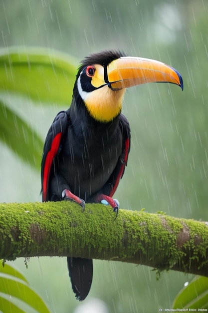 foto tucano na chuva