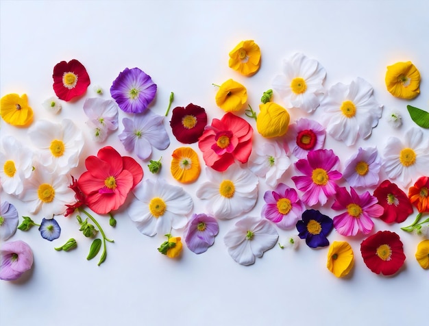 Foto foto uma flor colorida padrão de clipart floral cópia espaço generativo ai