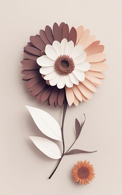 Foto foto uma simples arte floral minimalista com cores suaves geradas por ia