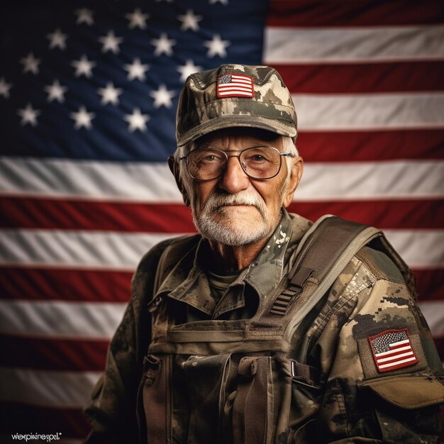 Foto foto usa-flagge und konzept des veteranentages