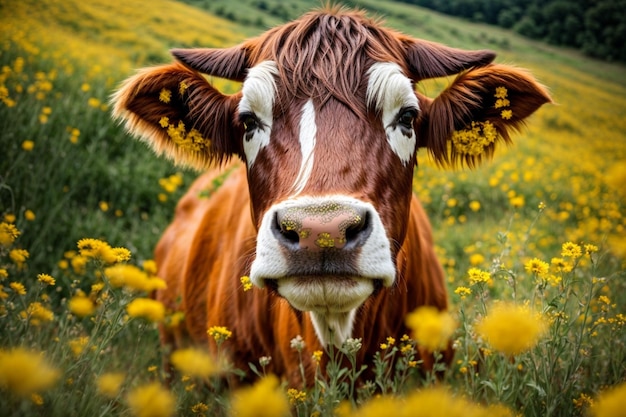 foto de una vaca en el campo