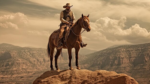 foto de un vaquero a caballo