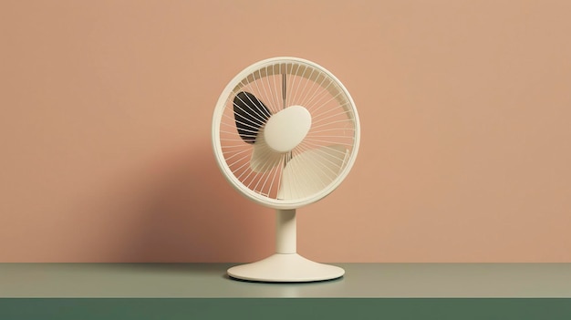 Una foto de un ventilador de escritorio minimalista con un diseño elegante y minimalista