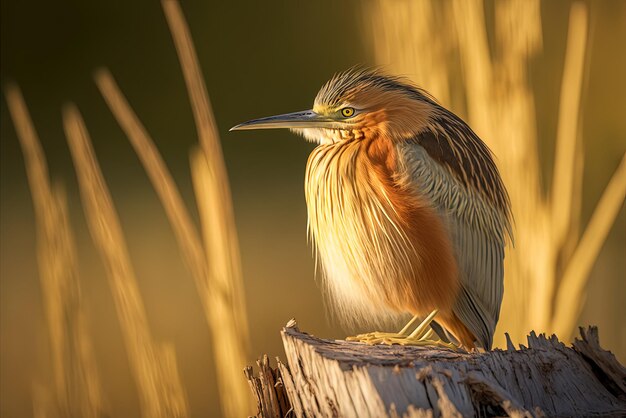 Foto esta foto vertical fue tomada en el parque nacional donana de una garza squacco rascándose