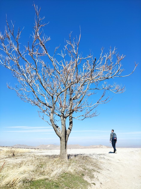 foto de un viajero solitario en un área abierta