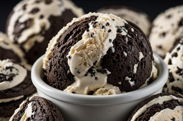 foto vibrante de biscoitos e creme gelado tub