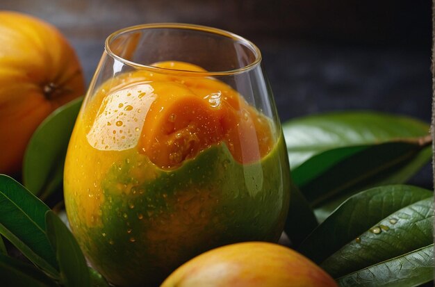 foto vibrante de Mango Juice Sip Happine