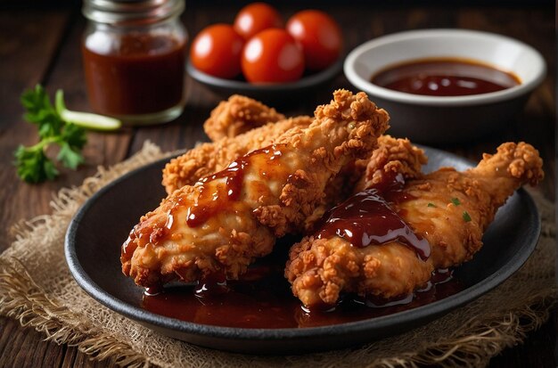 Foto foto vibrante de ofertas de frango frito com churrasco