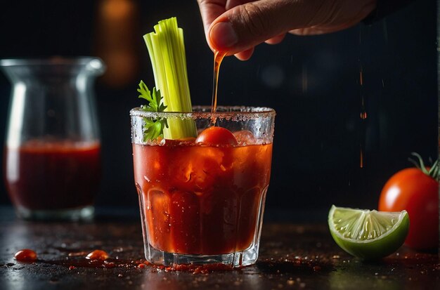 foto vibrante de Preparando Bloody Mary com Tom