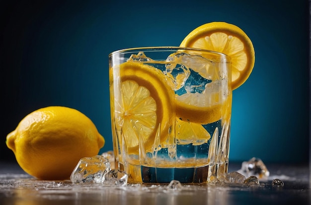 foto vibrante de suco de limão em coquetel wi