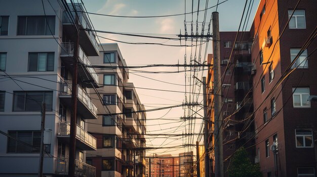 Foto una foto de la vibrante energía urbana