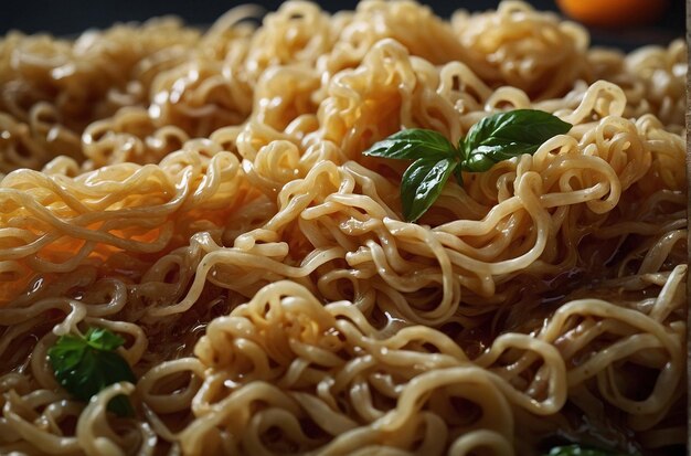 Una foto vibrante de los fideos Ramen hirviendo