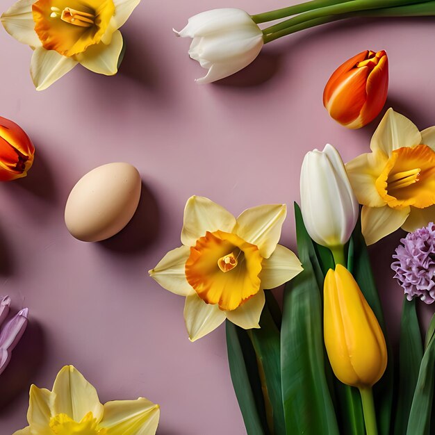 foto vibrante de flores de primavera como los narcisos arrancados por la IA