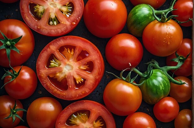 Una foto vibrante del jardín del jugo de tomate Medley