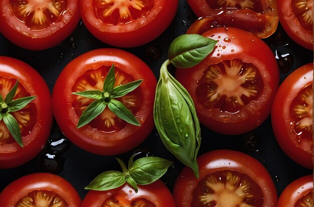 Una foto vibrante del jugo de tomate clásico de Caprese