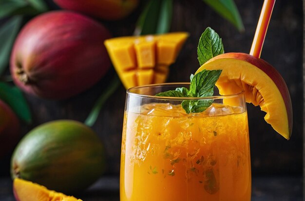 Una foto vibrante de Mocktail de Jugo de Mango