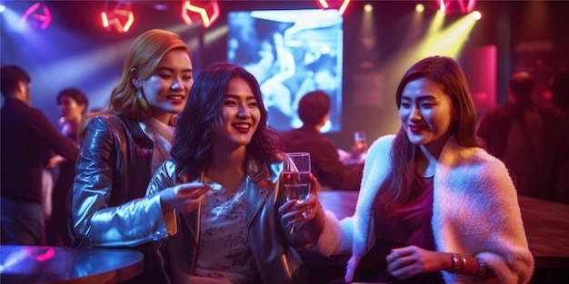 foto vida nocturna gente divirtiéndose en bares y discotecas