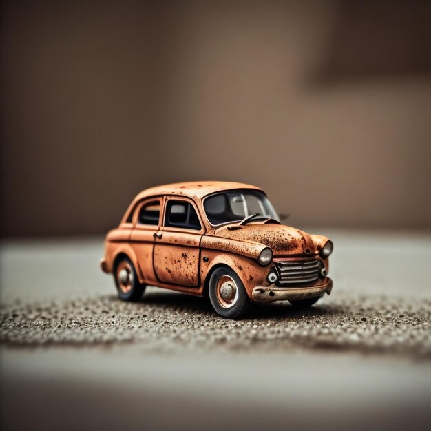 Foto de un viejo coche de juguete oxidado