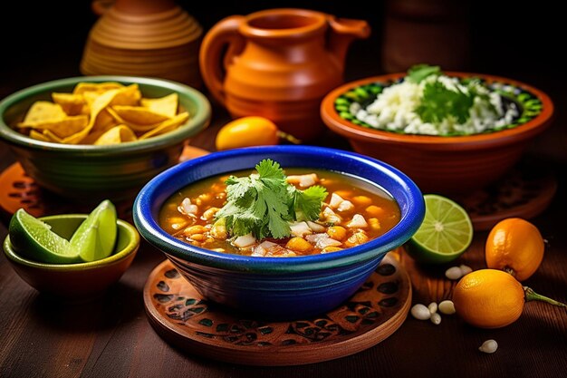 Foto foto vintage de uma avó cozinhando pozole em uma cozinha tradicional