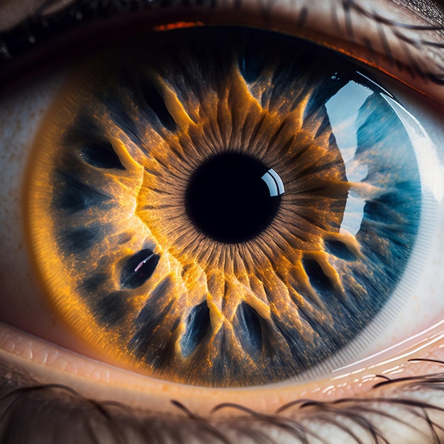 foto de vista cercana de lente de ojo humano