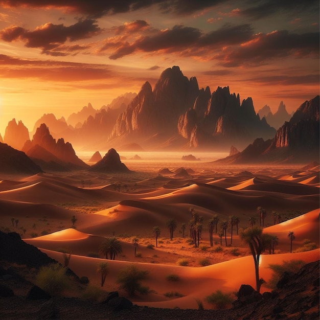 Foto de una vista desde un desierto para papel tapiz