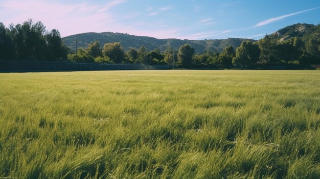 Foto de la vista de fondo del campo de la escuela.