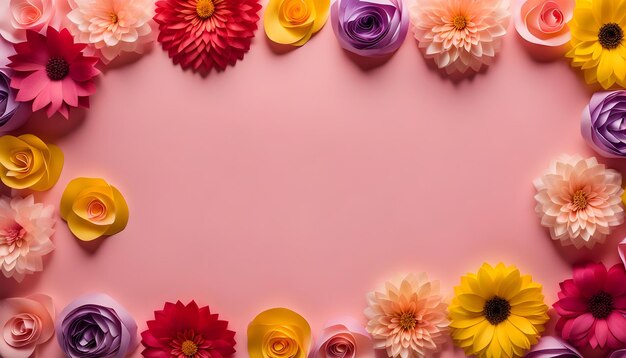 Foto vista superior del mes y flores para el día de la mujer.