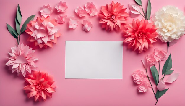 Foto vista superior del mes y flores para el día de la mujer.