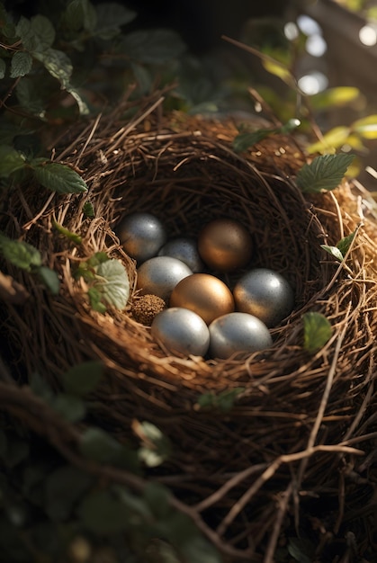 Foto Vogelnest-Ei im Baum