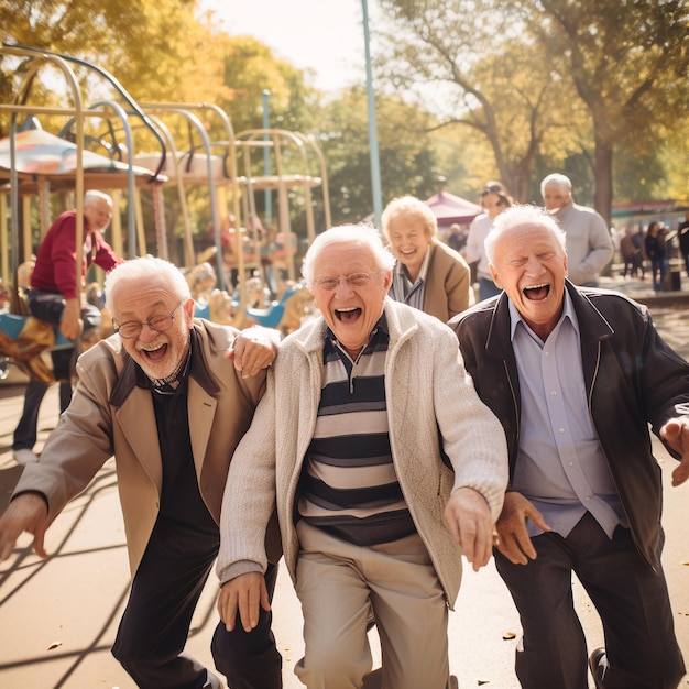 Foto von älteren Freunden, die Spaß haben