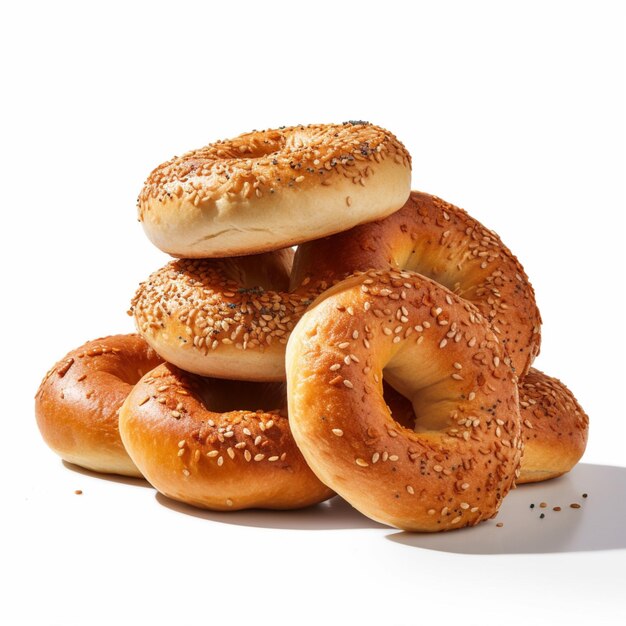 Foto von Bagels ohne Hintergrund mit weißem Rücken