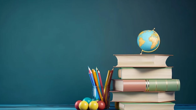 Foto von Blackboard und Stationärs zurück in die Schule Konzept Bildung und Schulkonzept