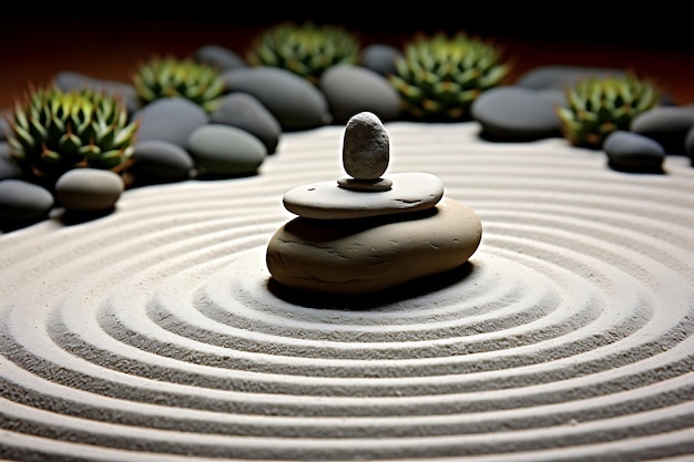 Foto von Cactus in einem Zen-Garten