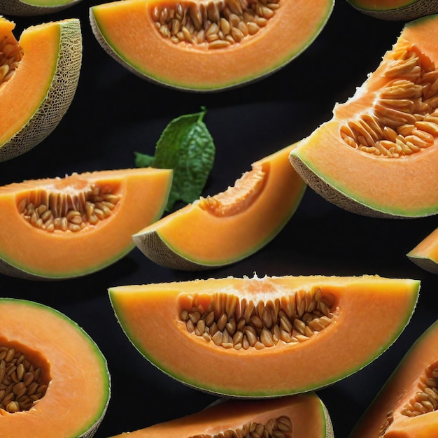 Foto von Cantaloupe isoliert auf dem Hintergrund